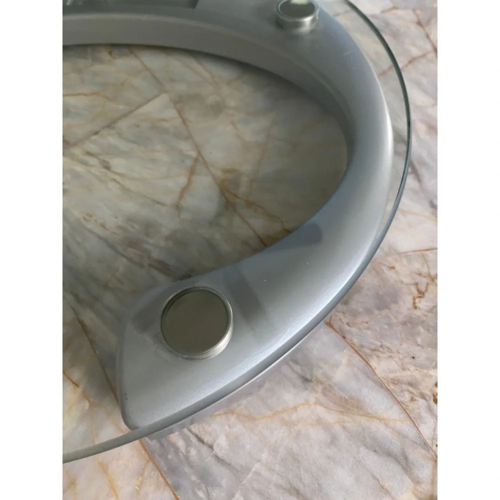 Thinner by Conair Digital Bathroom Scale Glass Silver Modern Weight Tracker